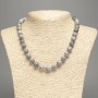 Necklace made of grey ocean jasper (imitation acrylic) smooth bead, diameter 10.5mm, length 48cm +