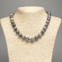 Necklace of Oceanic Gray Jasper (imitation acrylic) smooth bead, diameter 12mm, length 48cm +