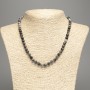 Necklace Gray Picasso Jasper acrylic beads (artificial acrylic) smooth ball, diameter 6.5mm ±, length 48cm ±