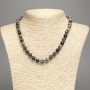 Necklace Jasper Picasso Grey (artificial acrylic) smooth bead, diameter 8.5mm±, length 48cm ±