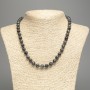 Necklace Black Howlite imitation (acrylic) smooth beads, 8mm diameter, length 49cm