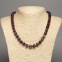 Necklace made of natural rubellite tourmaline, faceted cube, diameter 9×9 mm, length 50 cm