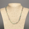 Necklace of natural stone Fluorite faceted d 7×5mm +-, length 48cm +