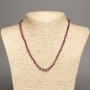 Necklace with Natural Gemstones: Ruby Rudellite Turmaline Faceted Cube, 4x4mm, Length 48cm