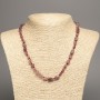 Necklace of Natural Stone Rubellite Tourmaline Faceted, 7×9 mm diameter, length 48 cm