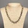 Jasper Dalmatian Bead Necklace, round faceted beads, diameter 10–11 mm, length 48 cm +