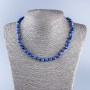 Sodalite Gem Bead Necklace, faceted ball, 7mm diameter, length 48cm