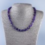 Amethyst Beads Necklace, faceted, diameter 10×7mm, length 48cm ±