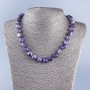 Amethyst Bead Necklace with Smooth Round Stones 10mm Diameter, 48cm Length ±