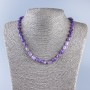Amethyst natural stone bead necklace, barrel-shaped, diameter 4×1 mm ±, length 50 cm ±