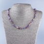 Natural stone Amethyst faceted necklace, 8×5mm diameter+, length 53cm +