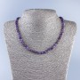Amethyst Beads Necklace with Faceted Balls, diameter 5.5mm ±, length 50cm ±
