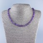 Amethyst Natural Stone Bead Necklace, faceted ball 6mm diameter, length 48cm ±