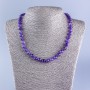 Amethyst Necklace with Faceted Round Beads, 7.5 mm diameter, length 50 cm