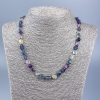 Necklace made of natural fluorite, faceted beads 7x11-6x8 mm, length 52 cm +