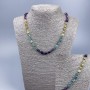 Necklace made of natural fluorite, cabochon faceting, diameter 7x11-6x7mm+-, length 52cm +