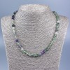 Natural Stone Necklace Fluorite Smooth Bead, diameter 6.5mm, length 52cm