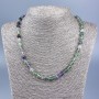 Natural Stone Necklace Fluorite Smooth Bead, diameter 6.5mm, length 52cm
