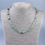 Natural stone necklace Fluorite faceted sphere 6mm diameter, length 50cm