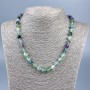 Fluorite Necklace with faceted round beads 8mm diameter, 50 cm length