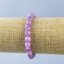 Lepidolite Bracelet with Natural Stone, Faceted Cube Beads, 7x7mm, 18cm (Stretch)
