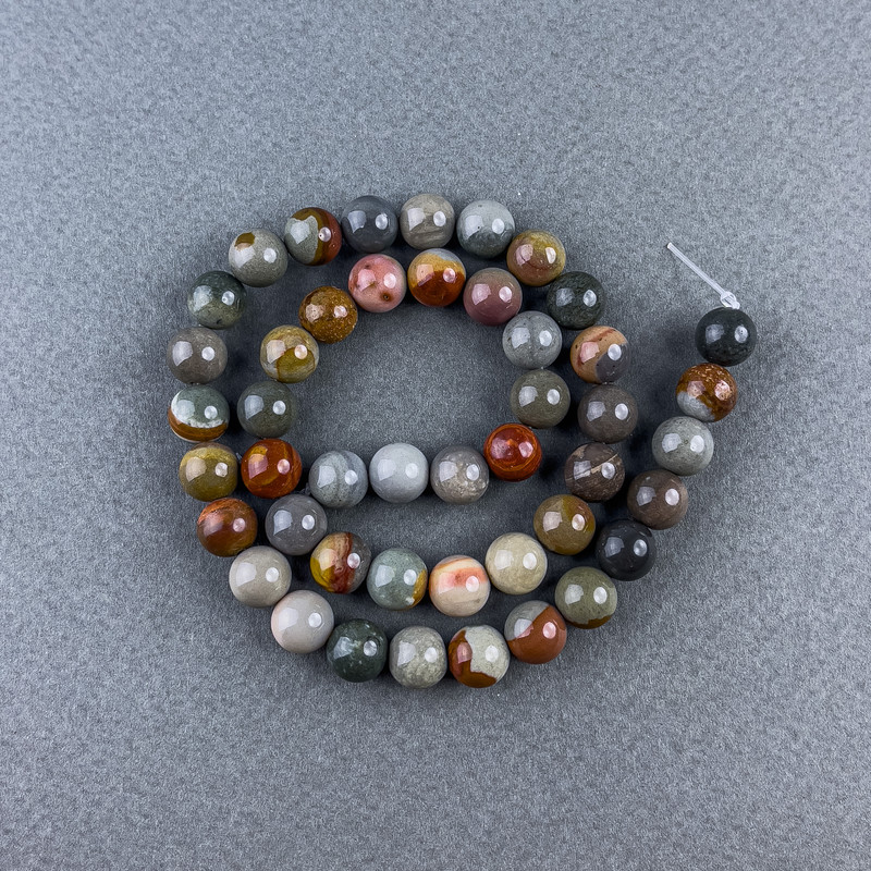 Jasper Beads natural stone smooth round bead, diameter 8.5mm±, length 38cm± on thread