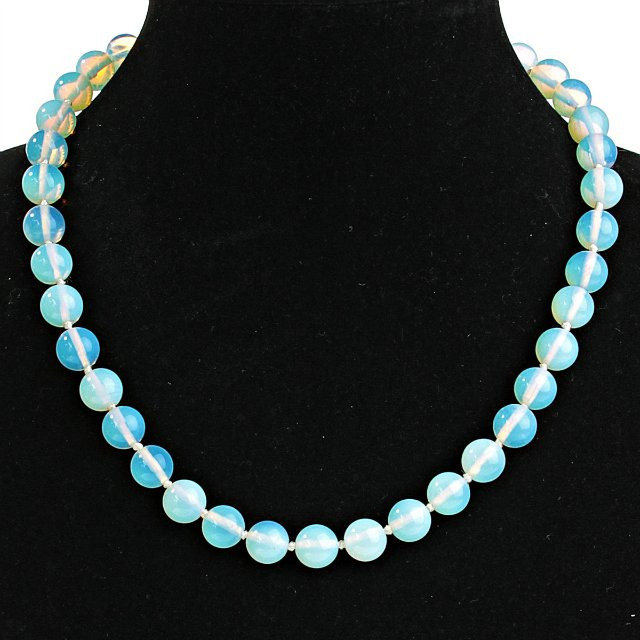 Moonstone Bead Necklace 8mm Round, 48cm Length