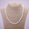 Pendant Necklace Opalite (synthetic) smooth bead, diameter 6mm, length 48cm