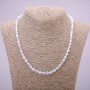 Pendant Necklace Opalite (synthetic) smooth bead, diameter 6mm, length 48cm