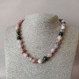 Turmaline Bead Necklace, smooth round beads 10mm diameter, 45cm length