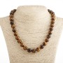 Tiger's Eye Bead Necklace with Toggle Clasp, 12 mm Beads, 45 cm length