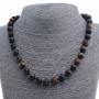Necklace Hawk's Eye bead 10mm, length 48cm