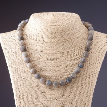 Labradorite Faceted Round Bead Necklace 11mm 45cm