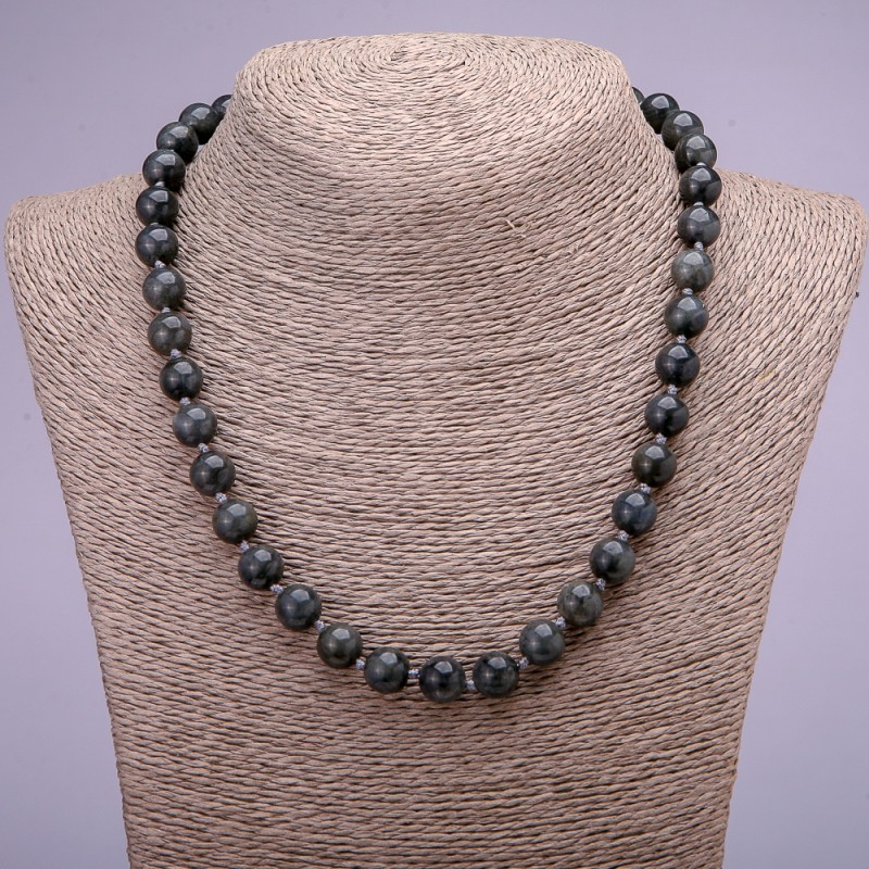 Labradorite Necklace Beads (Natural Stone) Smooth Round 10mm Ø, 45cm Length