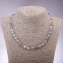 Labradorite Bead Necklace, tumbled, 7×10mm, 45cm