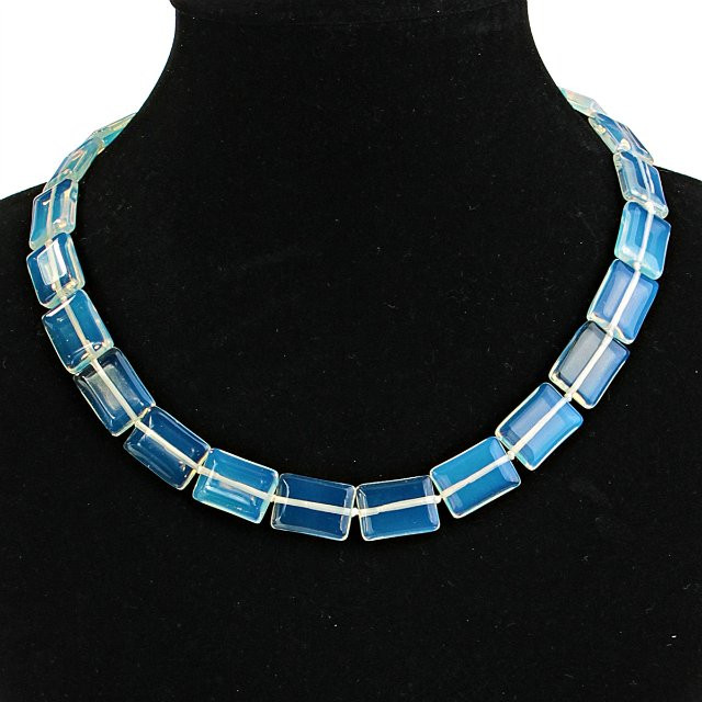 Moonstone Necklace Rectangle 15×20mm, 46cm length