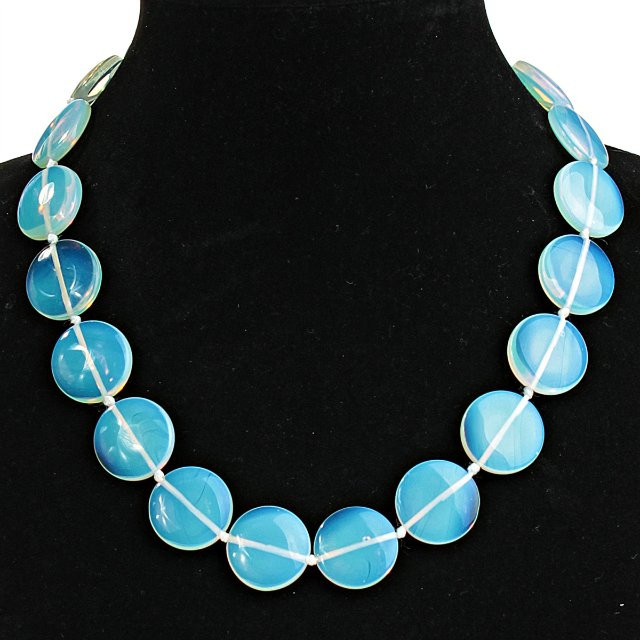 Moonstone “Coin” Necklace 20mm, 48cm Length