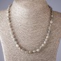 Necklace Labradorite natural stone "tumbled", length 47 cm, bead diameter 4-8 mm
