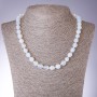 Moonstone Necklace (Synthetic) Multifaceted Beads, diameter 9×10mm ±, length 48cm ±