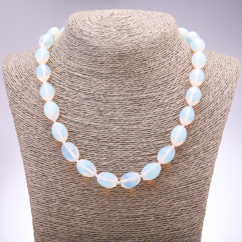 Moonstone Beads (synthetic), bi-cone, 12x16mm diameter, 46cm length