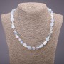 Moonstone Opalite Beaded Necklace, Opalite (synthetic) Faceted, diameter 9×11mm (±), length 48cm