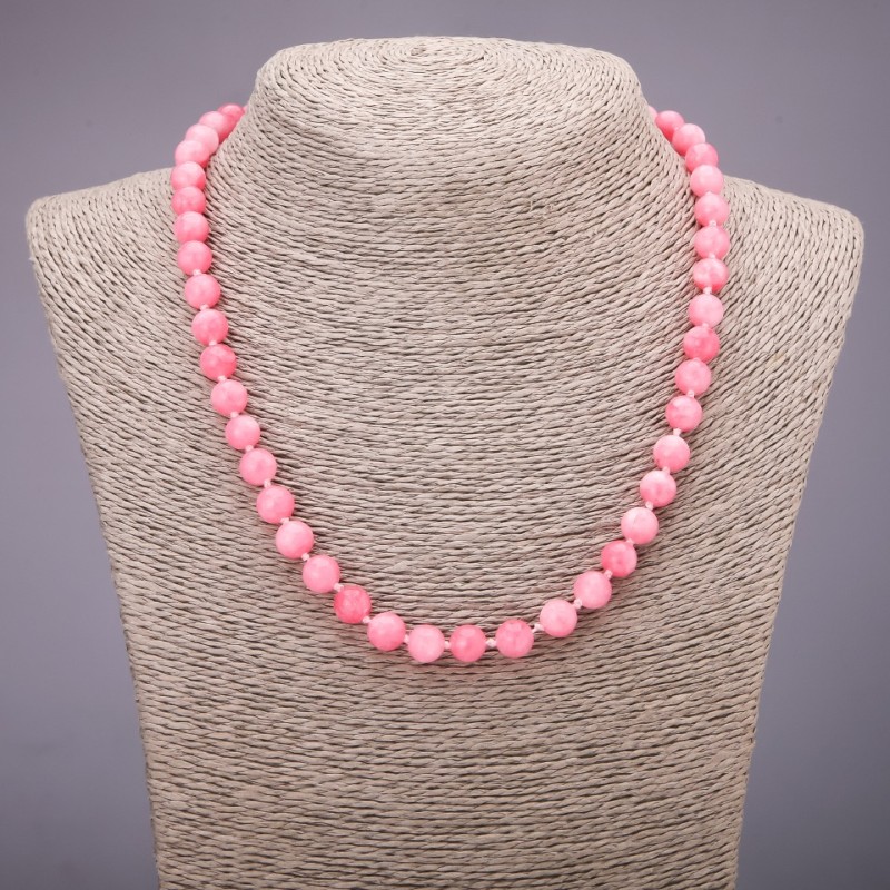 Tourmaline Beads Necklace (artificial) smooth round beads, 8mm diameter, length 45cm
