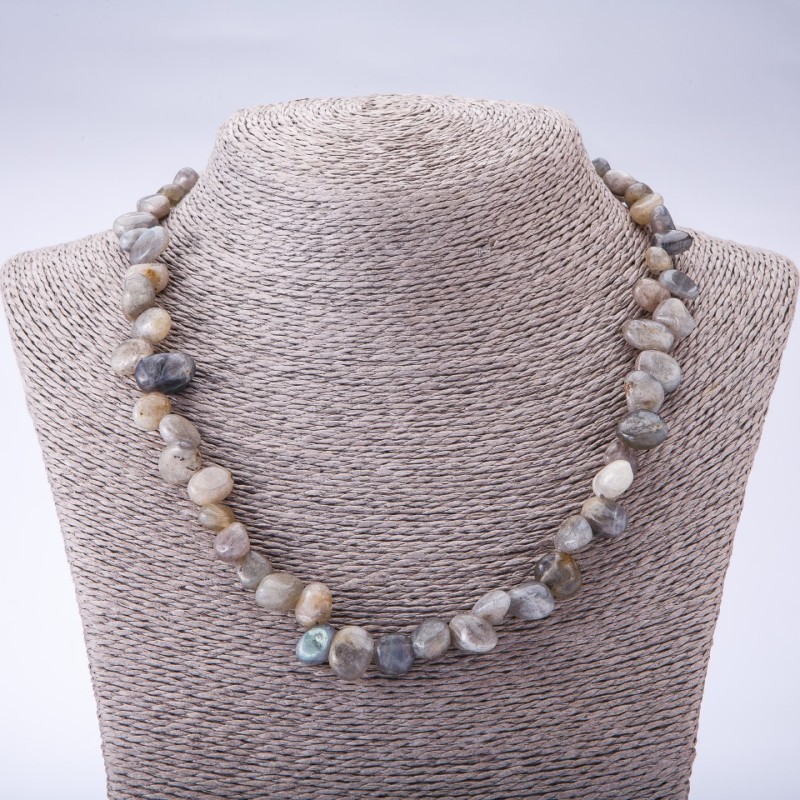 Natural Labradorite Necklace Beadwork ‘Butterfly’, diameter 6-10(±)mm, length 45cm