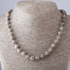 Necklace of Labradorite eight-sided beads, 45 cm length, 7-8 mm diameter