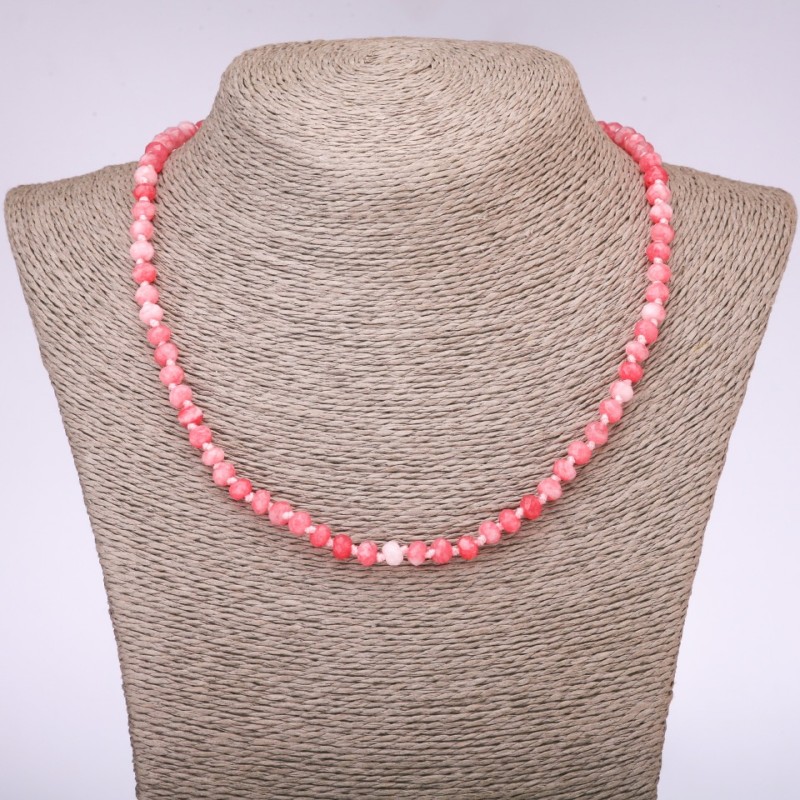 Necklace natural stone "Tourmaline" faceted rondelle, diameter 6×4.5 mm, length 49 cm