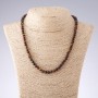 Necklace Tiger's Eye, Bull's Eye, Hawk's Eye Smooth Bead, diameter 6mm, length 45cm