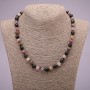 Necklace made of natural gemstone Tourmaline smooth bead, diameter 8(±)mm, length 45cm