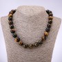 Necklace Hawk's Eye Smooth Bead, 14mm diameter, 48cm length