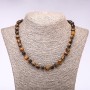 Tiger's Eye Bead Necklace – faceted, 8-10mm, 48cm