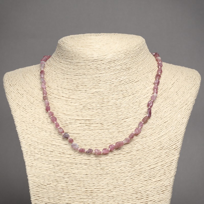 Necklace of natural Tourmaline, faceted beads, 5×7 mm, length 45 cm